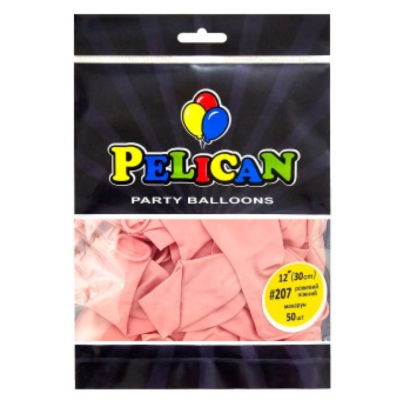Кульки латексні 12“ (30см) макарун рожевий ніжний, Pelican 50 шт Рожевий Pelican 812207 KNZ