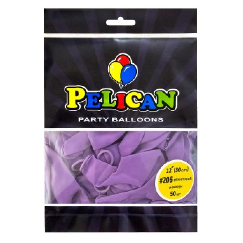Кульки латексні 12“ (30см) макарун фіолетовий, Pelican 50 шт Фіолетовий Pelican 812206 KNZ