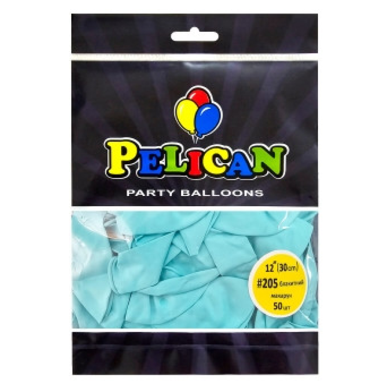 Кульки латексні 12“ (30см) макарун блакитний, Pelican 50 шт Блакитний Pelican 812205 KNZ