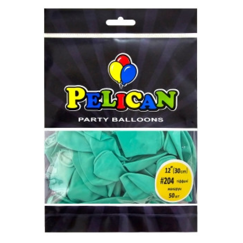 Кульки латексні 12“ (30см) макарун тіффані, Pelican 50 шт Зелений Pelican 812204 KNZ