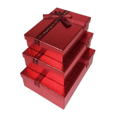 Набір коробок 3 шт прямокутні, 29 х 21 х 10см Крокодил Червоний Unison 10235-red KNZ