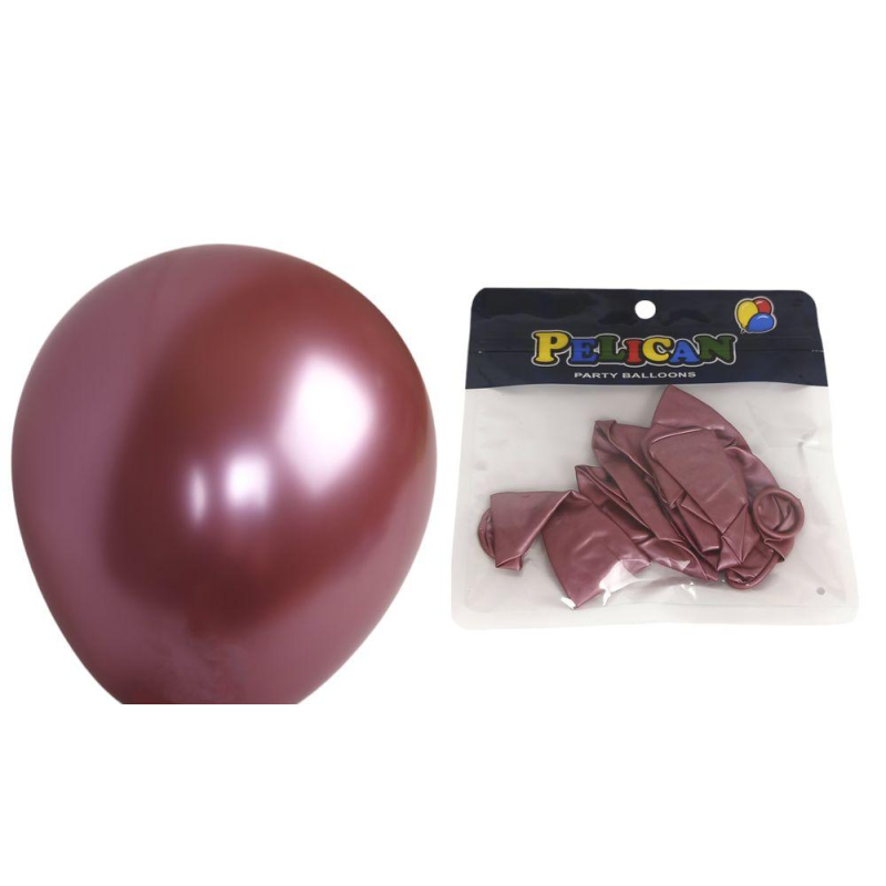 Кулі повітряні 13“ (33см) хром червоний індійський 5шт/уп Червоний Pelican 1305C-605 KNZ