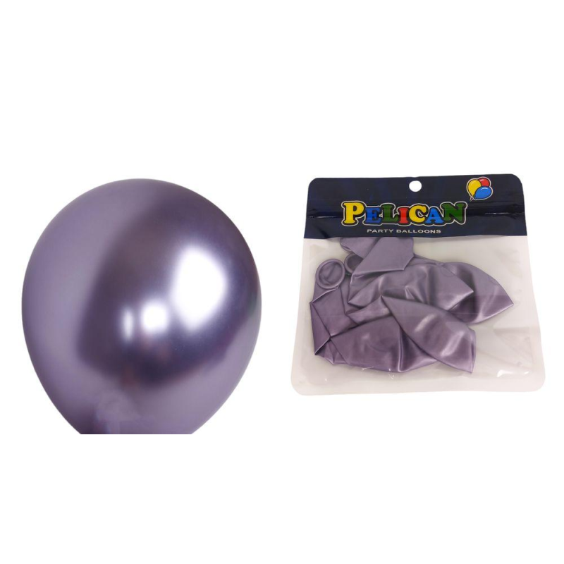 Кулі повітряні 13“ (33см) хром синій 5шт/уп Фіолетовий Pelican 1305C-606 KNZ