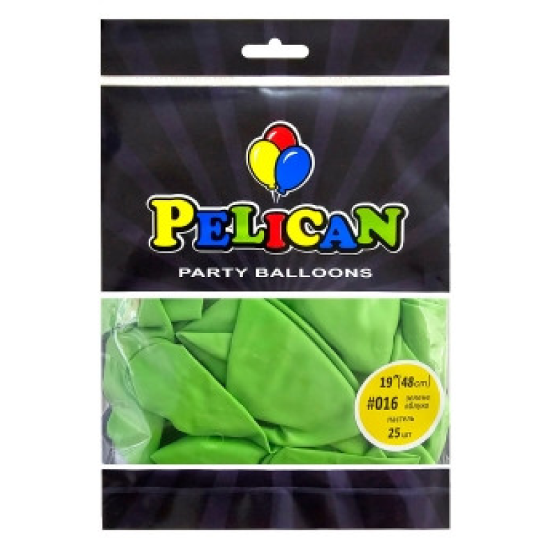 Кульки латексні 19“ (48см) вінтажний зелене яблуко, 25шт Зелений Pelican 819016 KNZ