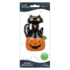 Кулька фольгована Pelican, гарбуз та чорний котик, 97см (індивідуальна упаковка) 836598 KNZ