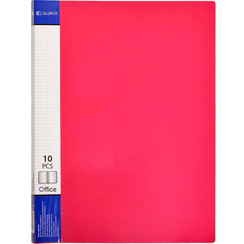 Папка пластикова А4 з 10 файлами, дисплей-книжка на 10 файлів для паперів “С“ Червона KNZ Папка пластикова А4 з 10 файлами, дисплей-книжка на 10 файлів для паперів “С“ Червона KNZ