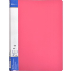 Папка пластикова А4 з 20 файлами, дисплей-книжка на 20 файлів для паперів “С“ Червона KNZ