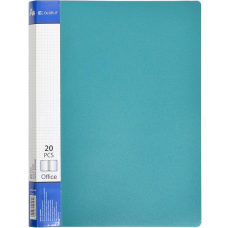 Папка пластикова А4 з 20 файлами, дисплей-книжка на 20 файлів для паперів “С“ Зелена KNZ
