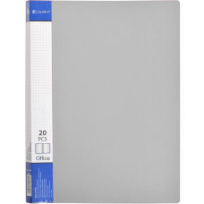 Папка пластикова А4 з 20 файлами, дисплей-книжка на 20 файлів для паперів “С“ Сіра KNZ