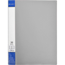 Папка пластикова А4 з 30 файлами, дисплей-книжка на 30 файлів для паперів “С“ Сіра KNZ