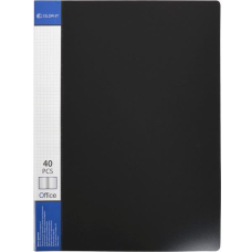 Папка пластикова А4 з 40 файлами, дисплей-книжка на 40 файлів для паперів “С“ Чорна KNZ