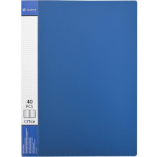 Папка пластикова А4 з 40 файлами, дисплей-книжка на 40 файлів для паперів “С“ Синя KNZ