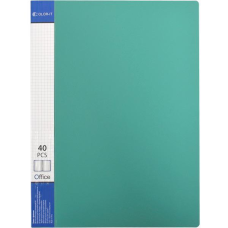Папка пластикова А4 з 40 файлами, дисплей-книжка на 40 файлів для паперів “С“ Зелена KNZ