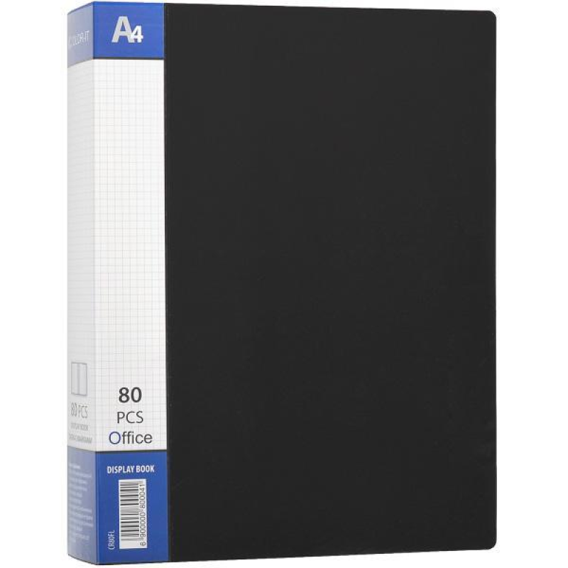 Папка пластикова А4 з 80 файлами, дисплей-книжка на 80 файлів для паперів “С“ Чорна KNZ Папка пластикова А4 з 80 файлами, дисплей-книжка на 80 файлів для паперів “С“ Чорна KNZ