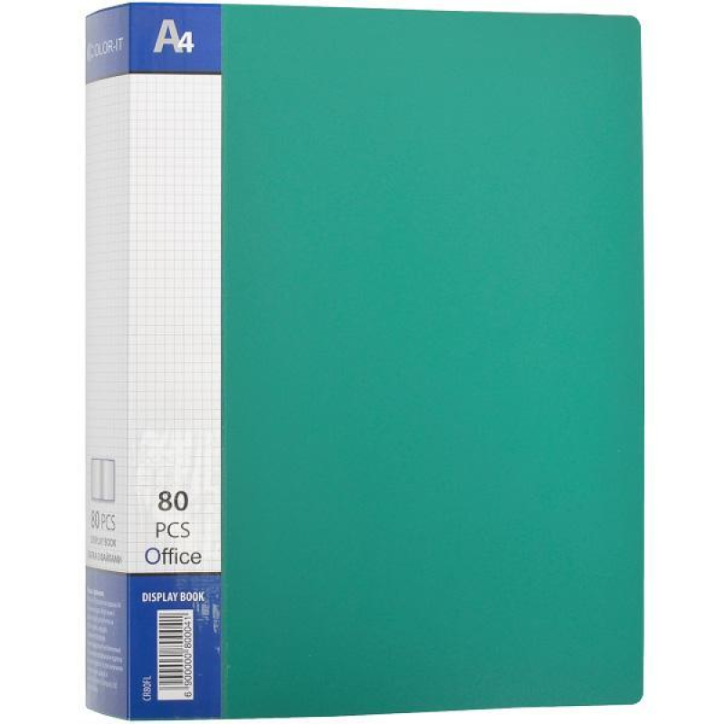 Папка пластикова А4 з 80 файлами, дисплей-книжка на 80 файлів для паперів “С“ Зелена KNZ Папка пластикова А4 з 80 файлами, дисплей-книжка на 80 файлів для паперів “С“ Зелена KNZ
