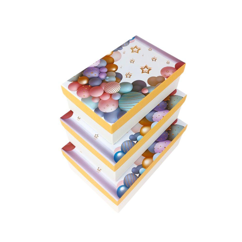 Набір коробок 3 штуки “Кульки“ 23 х 15 х 10/21 х 13 х 8/19 х 12 х 7см Unison 1037Y-004 KNZ