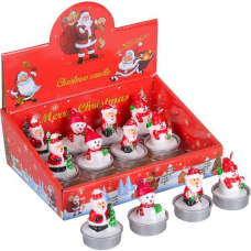 Свічка новорічна 5 см “Дід Мороз, Сніговик“ KNZ