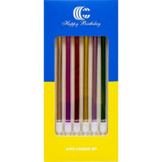 Набір свічок для торта 6шт кольорові “С“ KNZ