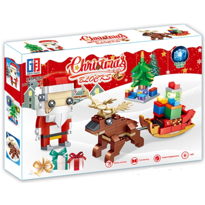 Конструктор 245 деталей “Санта Клаус, сані, ялинка, подарунки“ (123-495) KNZ Конструктор 245 деталей “Санта Клаус, сані, ялинка, подарунки“ (123-495) KNZ