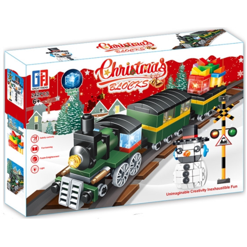 Конструктор 242 деталі “Потяг і сніговик“ (123-500) KNZ Конструктор 242 деталі “Потяг і сніговик“ (123-500) KNZ