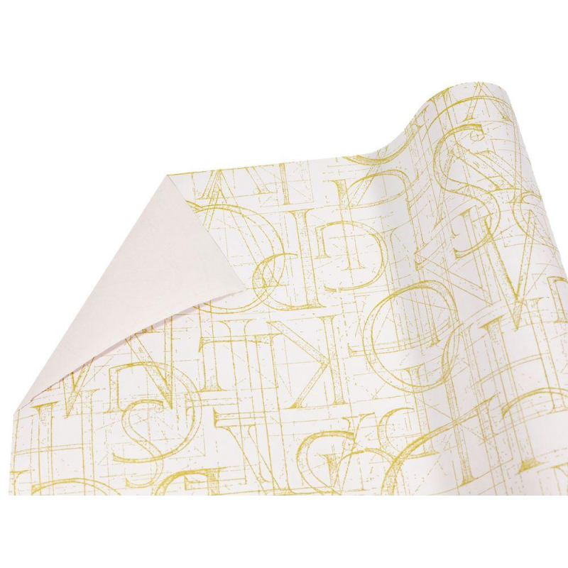 Папір для пакування подарунків Крафт двосторонній 0,7х8м пудра золота абстракція Рожевий Unison Пт 500.3 KNZ