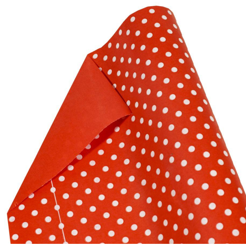 Папір пакувальний крафт двосторонній 0,7 х 7м Червоний Unison Пт 857.1 KNZ