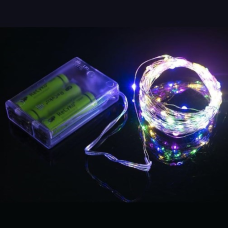 Гірлянда Ниточка на 3-х батарейках 100 лампочок 10 метрів мультиколір RJ-04 KNZ