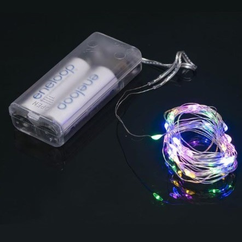 Гірлянда Нитка на 2-х батарейках 20 лампочок 2 метри мультиколір RJ-01 KNZ Гірлянда Нитка на 2-х батарейках 20 лампочок 2 метри мультиколір RJ-01 KNZ