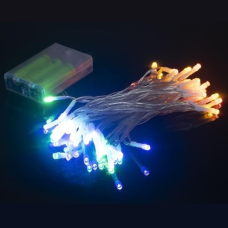 Гірлянда Ниточка на 3-х батарейках 50 лампочок 6 метрів мультиколір RJ-07 KNZ