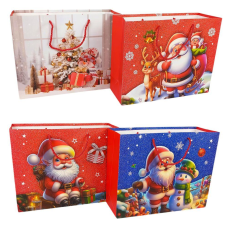 Пакет подарунковий 230г/м2 “Новорічний“ 32 х 25,5 х 12,5см, 4 види SD-003-M KNZ