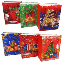 Пакет подарунковий 230г/м2 “Новорічний“ 19,5 х 24,5 х 9,5см, 6 видів 226-S KNZ