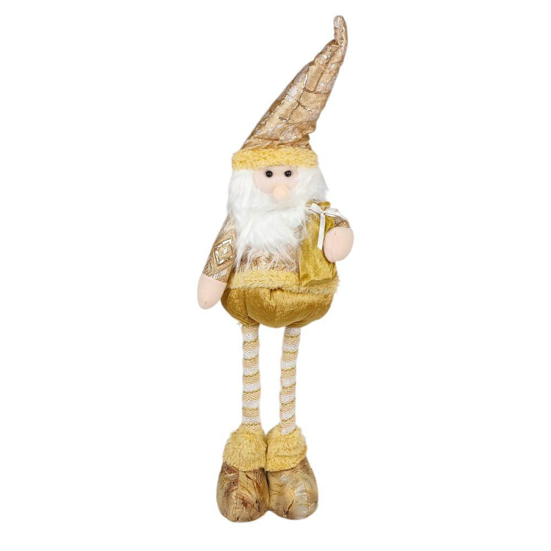 М“яка іграшка з висувними ніжками 45-70см “Санта Клаус“ золото 621-07 Santa Claus KNZ