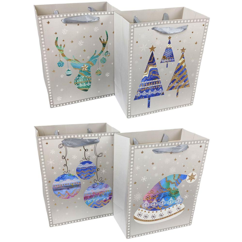 Пакет подарунковий новорічний 26 х 10х 32 см YXL-1294M KNZ