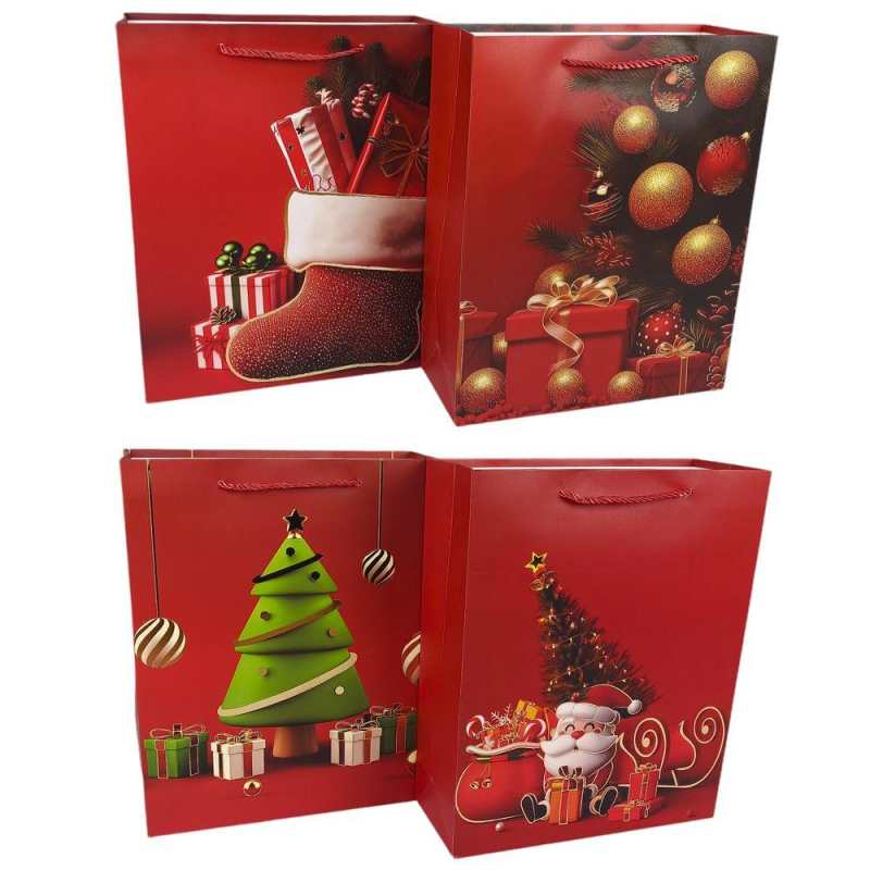 Пакет подарунковий новорічний 26 х 32 х 10см DV-BK6034-4М KNZ