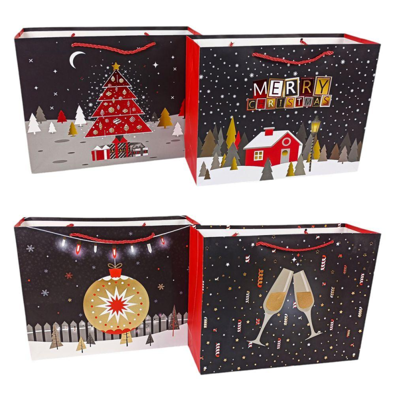 Пакет подарунковий новорічний 32 х 25,5 х 11см DV-BK9755-3М KNZ