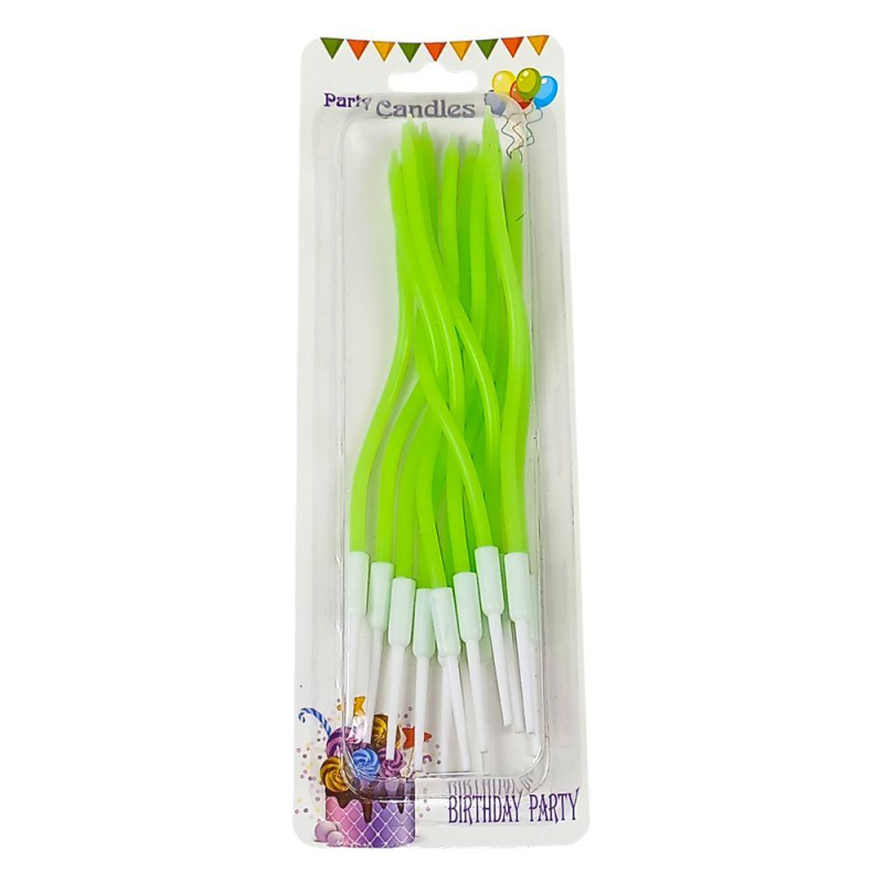 Набір свічок хвилясті, пастельні кольори QX-12075-2090 green KNZ