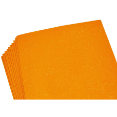 Фоаміран з глітером 1,8мм 20*30см 10 листів Помаранчевий, переливається різними кольорами 10504 KNZ
