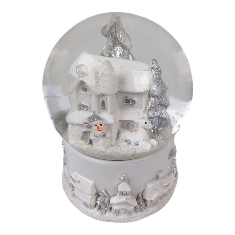 Сувенір, що світиться “Куля снігова 65мм - Санта Клаус Сніговик будиночок“ 4 види 9803 KNZ