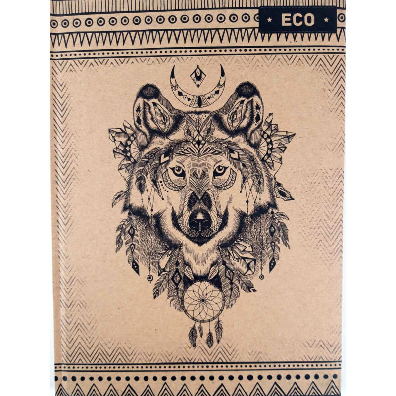 Блокнот А4, Еко папір - 80 аркушів, тверда обкладинка клітинка БН-023-МВ KNZ