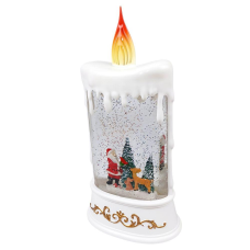 Свічка декоативна світлодіодна LED музична з хуртовиною “Санта Клаус з подарунками“ 305см 2 вида u 2416 KNZ