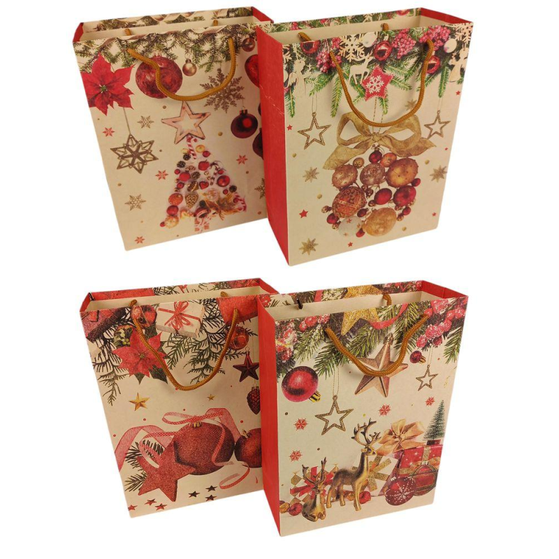 Пакет новорічний крафт 28 х 37 х 10см 200гр NPZ-005-L KNZ Пакет новорічний крафт 28 х 37 х 10см 200гр NPZ-005-L KNZ