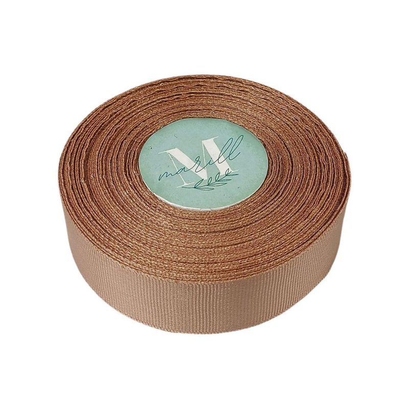 Репсова стрічка 25мм 23 метри світло-коричнева D00225-204 KNZ