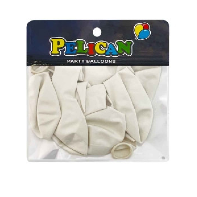 Кульки 10“ (26 см) пастель білий 10 шт/уп Білий Pelican 811001 KNZ