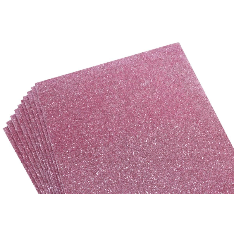 Фоаміран 1,8мм рожевий з гліттером -10аркушів, 7943 Рожевий KNZ Фоаміран 1,8мм рожевий з гліттером -10аркушів, 7943 Рожевий KNZ