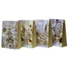 Пакет подарунковий новорічний 18 х 23 х 10см 4 дизайну 2604S KNZ