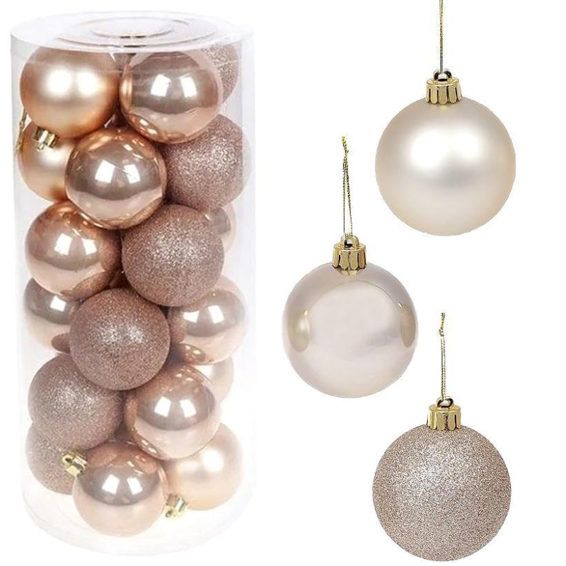 Набір кульок 24 штуки D6см Шампань ZWH6см KNZ Набір кульок 24 штуки D6см Шампань ZWH6см KNZ