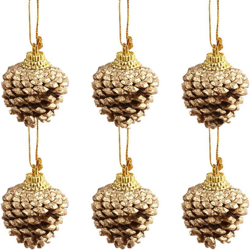 Набір ялинкових прикрас “Шишки“ 6шт HL22CF-230 KNZ Набір ялинкових прикрас “Шишки“ 6шт HL22CF-230 KNZ