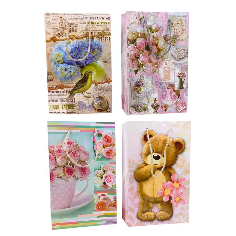 Подарункові пакети мікс 11х18х5 см PVM111805mix KNZ