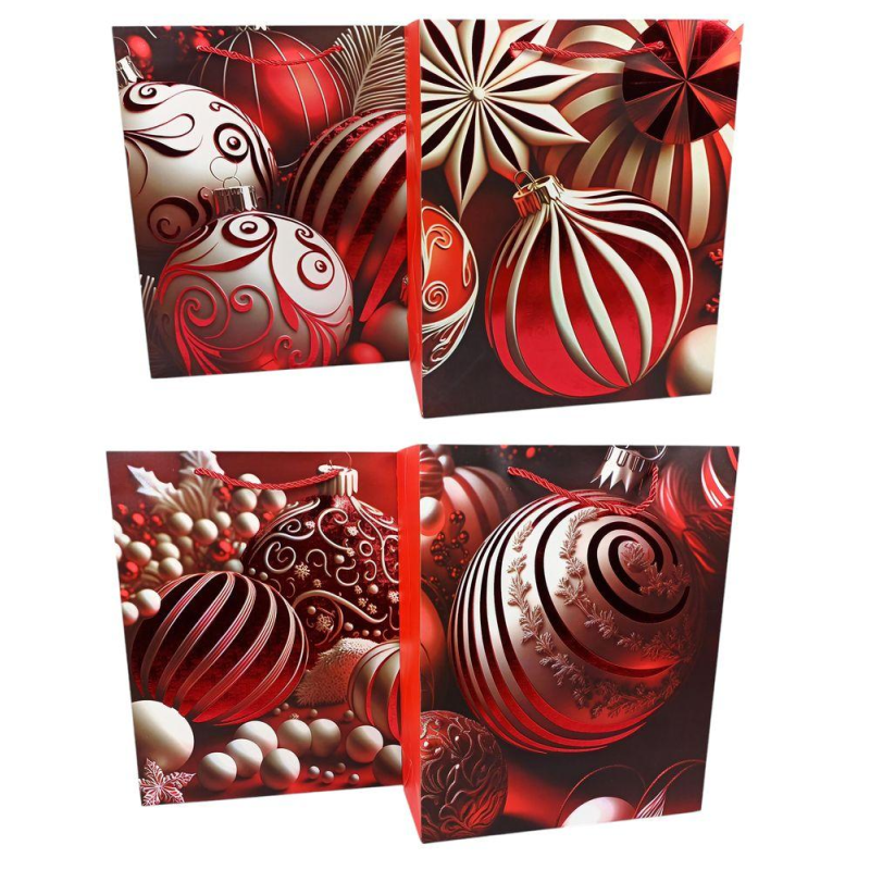 Пакет подарунковий новорічний 26 х 32 х 10см 4 дизайну 2605M KNZ Пакет подарунковий новорічний 26 х 32 х 10см 4 дизайну 2605M KNZ