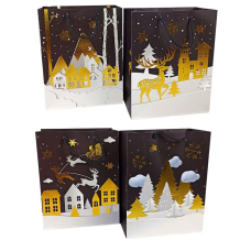 Пакет подарунковий новорічний 26 х 32 х 10см 4 дизайну 6028M2628 KNZ